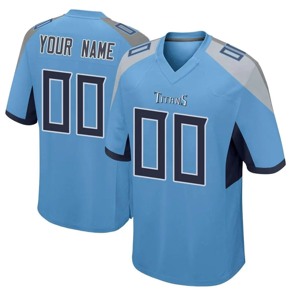Odoa Custom T.Titans Light Blue Home Game Any Name & Numbers Stitched Jerseys