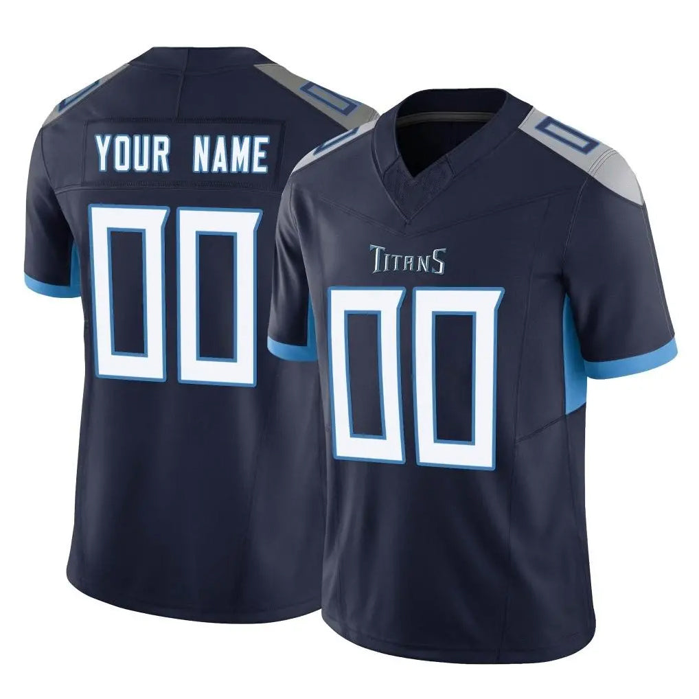 Odoa Custom T.Titans Navy Limited Vapor F.U.S.E. Home Game Any Name & Numbers Stitched Jerseys