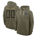 Odoa Custom T.Titans Olive Salute to Service Hoodies Home Game Any Name & Numbers Stitched Jerseys