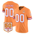 Odoa Custom TB.Buccaneers 76' Orange 50th Season Vapor Limited Home Game Any Name & Numbers Stitched Jerseys