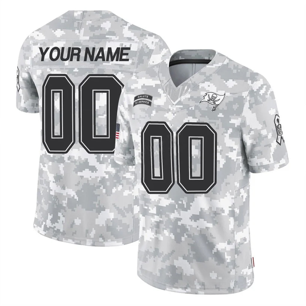 Odoa Custom TB.Buccaneers Arctic Camo Limited Salute To Service Home Game Any Name & Numbers Stitched Jerseys