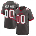 Odoa Custom TB.Buccaneers Pewter Alternate Home Game Any Name & Numbers Stitched Jerseys