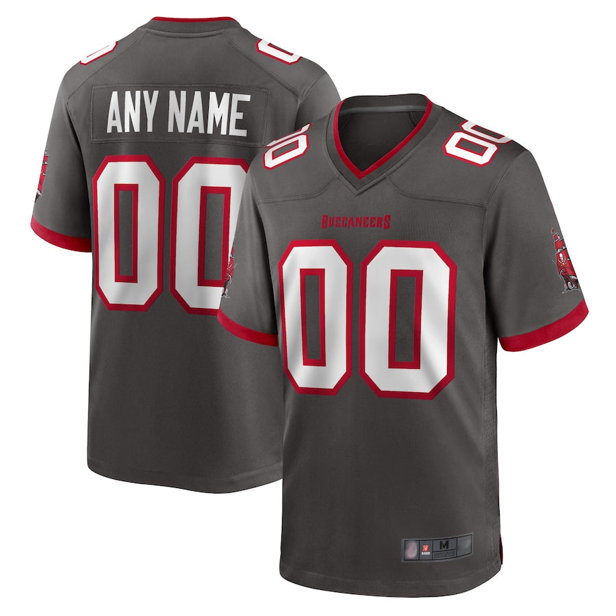 Odoa Custom TB.Buccaneers Pewter Home Game Stitched Jerseys
