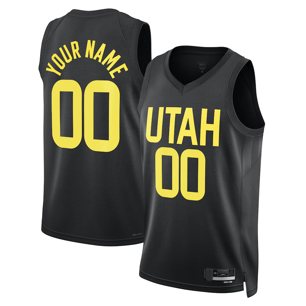 Odoa Custom U.Jazz Black 202223 Swingman Stitched Jerseys- Statement Edition