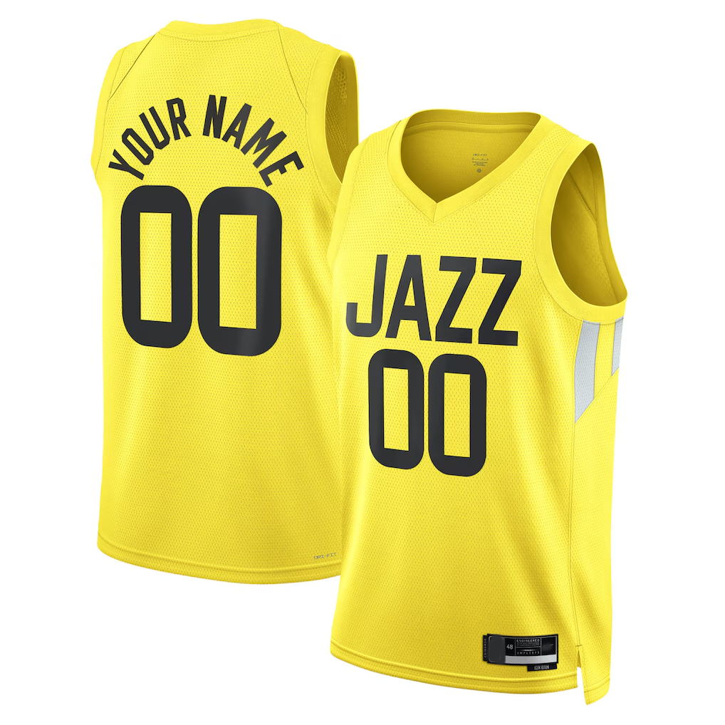 Odoa Custom U.Jazz Gold Swingman Stitched Jerseys - Icon Edition
