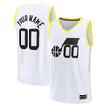 Odoa Custom U.Jazz White Fast Break Replica Stitched Jerseys - Association Edition -1