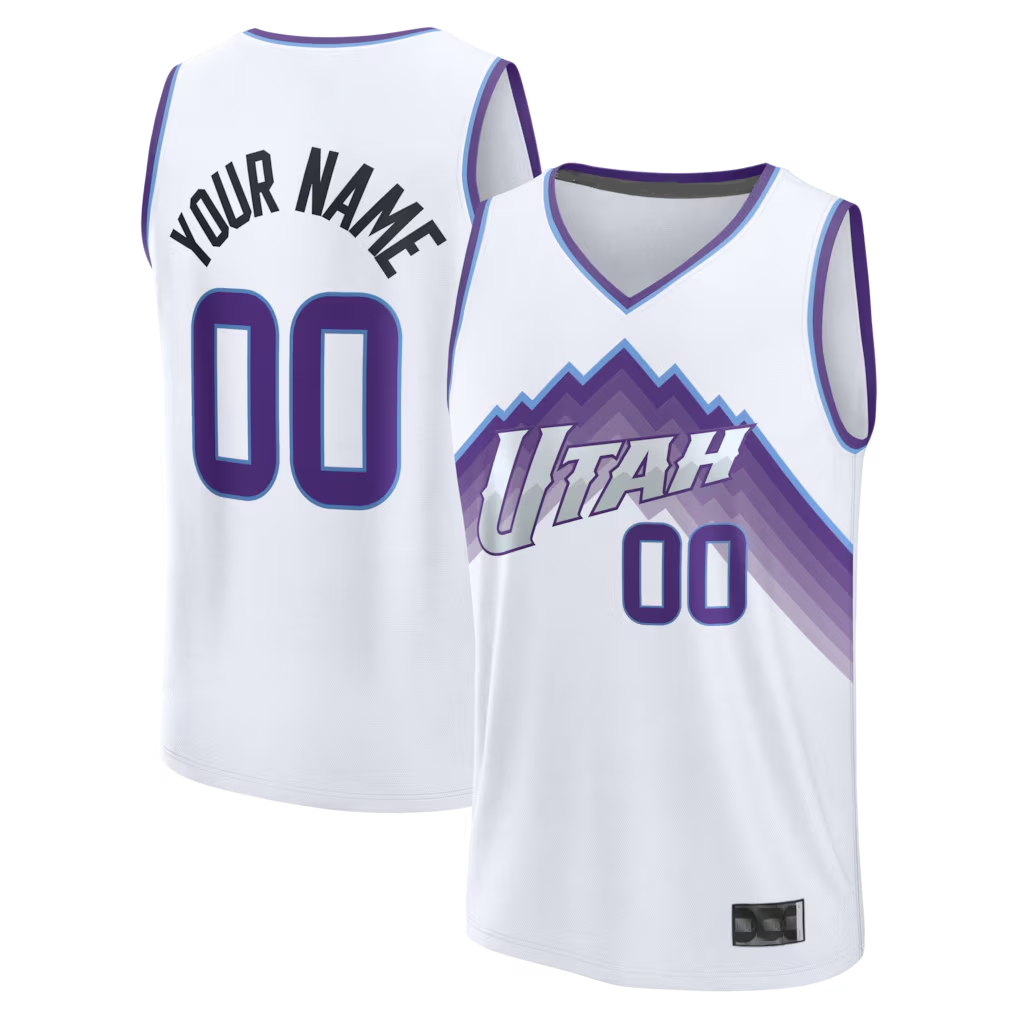 Odoa Custom U.Jazz White Fast Break Replica Stitched Jerseys - Association Edition