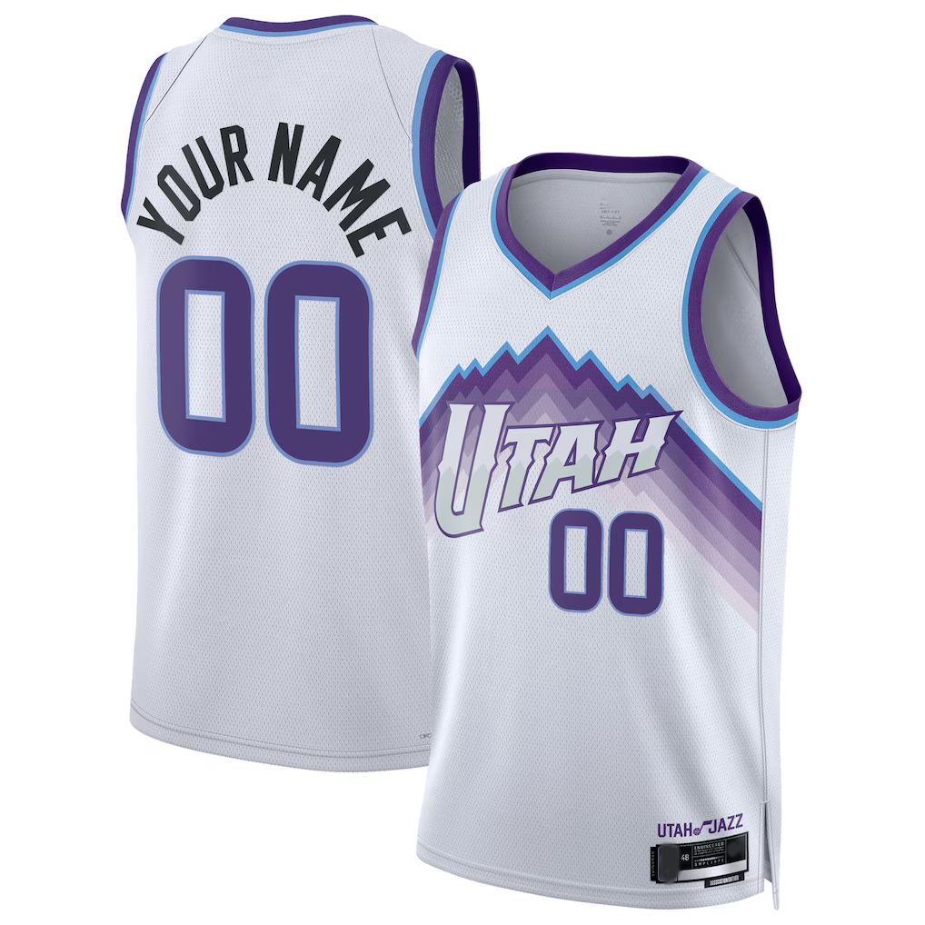 Odoa Custom U.Jazz White Swingman Stitched Jerseys - Association Edition