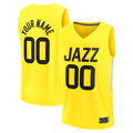 Odoa Custom U.Jazz Yellow Fast Break Replica Stitched Jerseys - Icon Edition