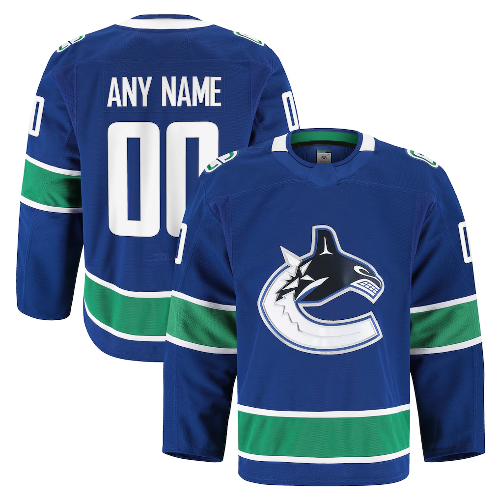 Odoa Custom V.Canucks Blue Home Authentic Pro Jerseys