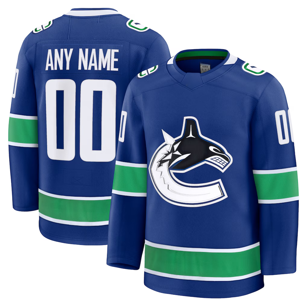 Odoa Custom V.Canucks Blue Home Premium Jerseys