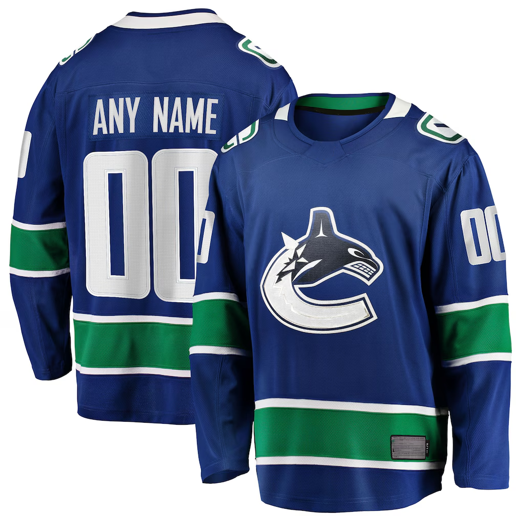 Odoa Custom V.Canucks Blue Home Team Breakaway Jerseys