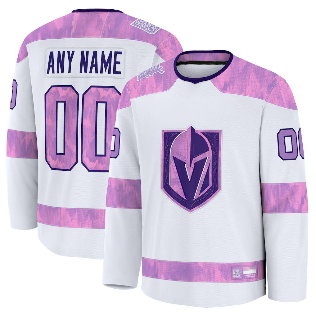 Odoa Custom VG.Knights White 2024 Hockey Fights Cancer Practice Jerseys