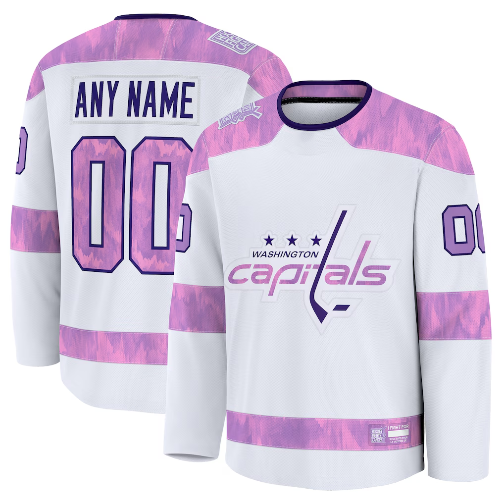Odoa Custom W.Capitals White 2024 Hockey Fights Cancer Practice Jerseys