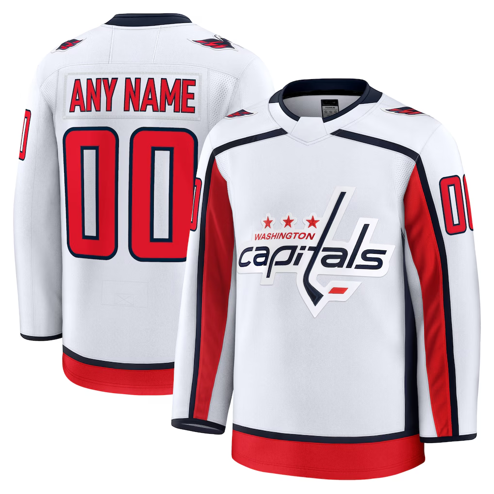 Odoa Custom W.Capitals White Away Premium Jerseys