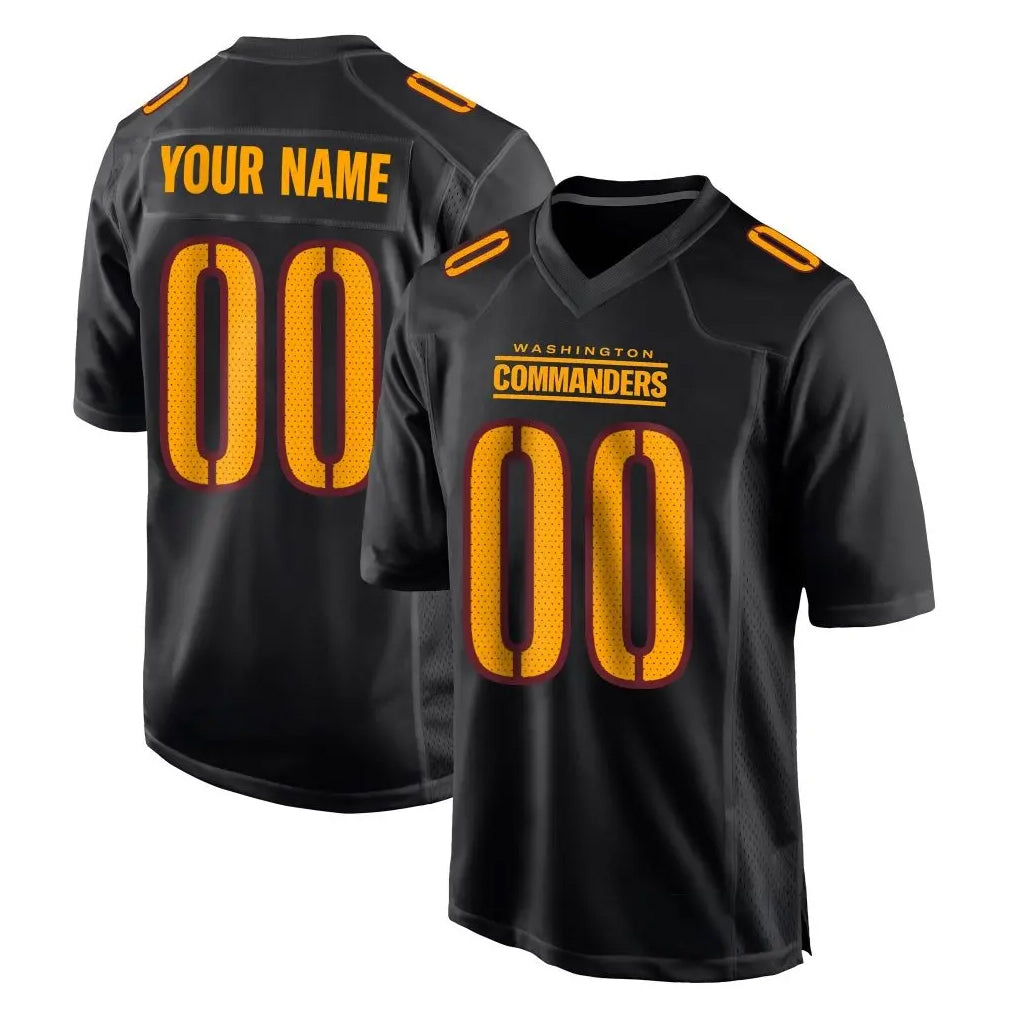 Odoa Custom W.Commanders Black Carbon Fashion Home Game Any Name & Numbers Stitched Jerseys