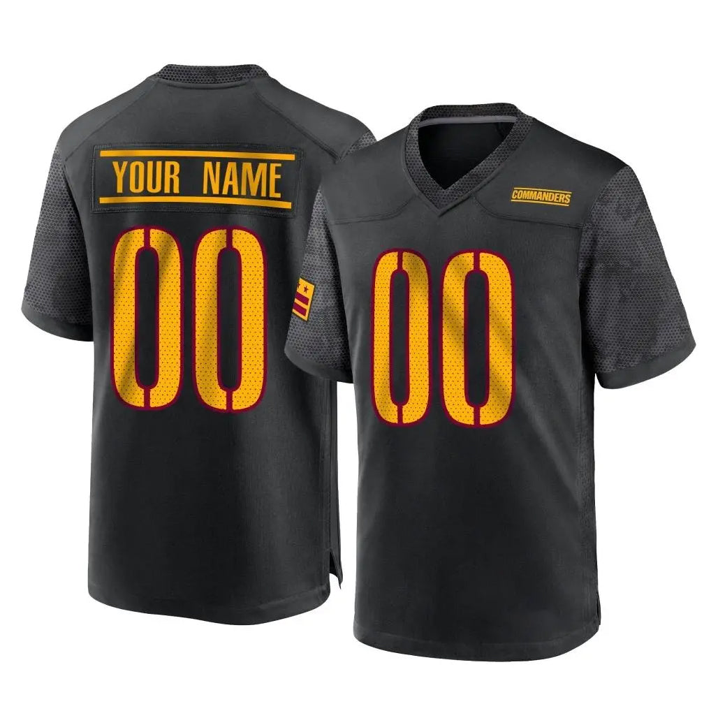 Odoa Custom W.Commanders Black Home Game Any Name & Numbers Stitched Jerseys