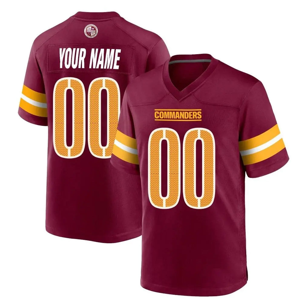 Odoa Custom W.Commanders Burgundy Home Game Any Name & Numbers Stitched Jerseys