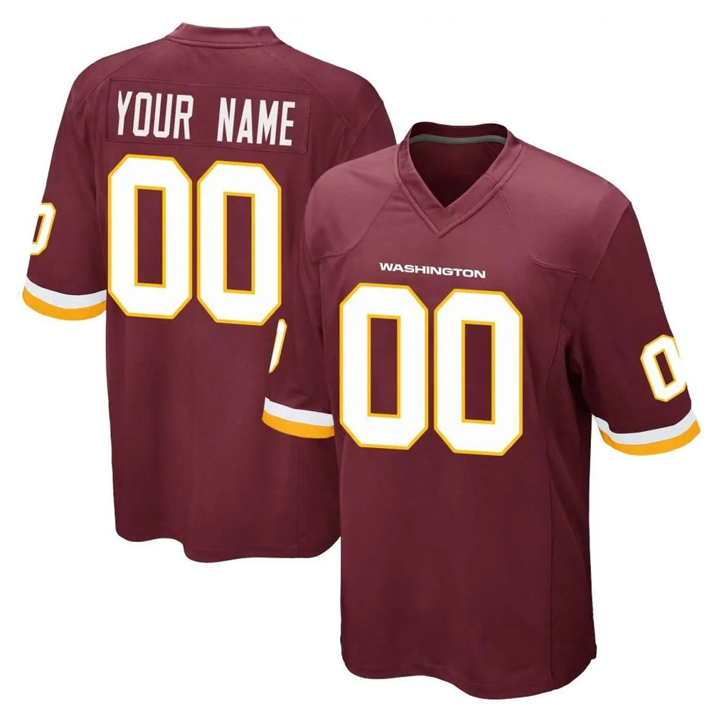 Odoa Custom W.Commanders Burgundy Team Color Home Game Any Name & Numbers Stitched Jerseys