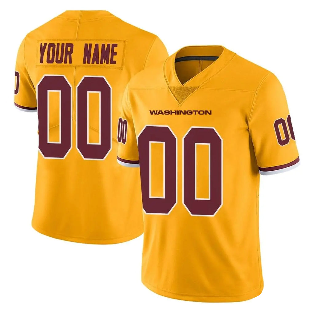 Odoa Custom W.Commanders Gold Limited Color Rush Home Game Any Name & Numbers Stitched Jerseys