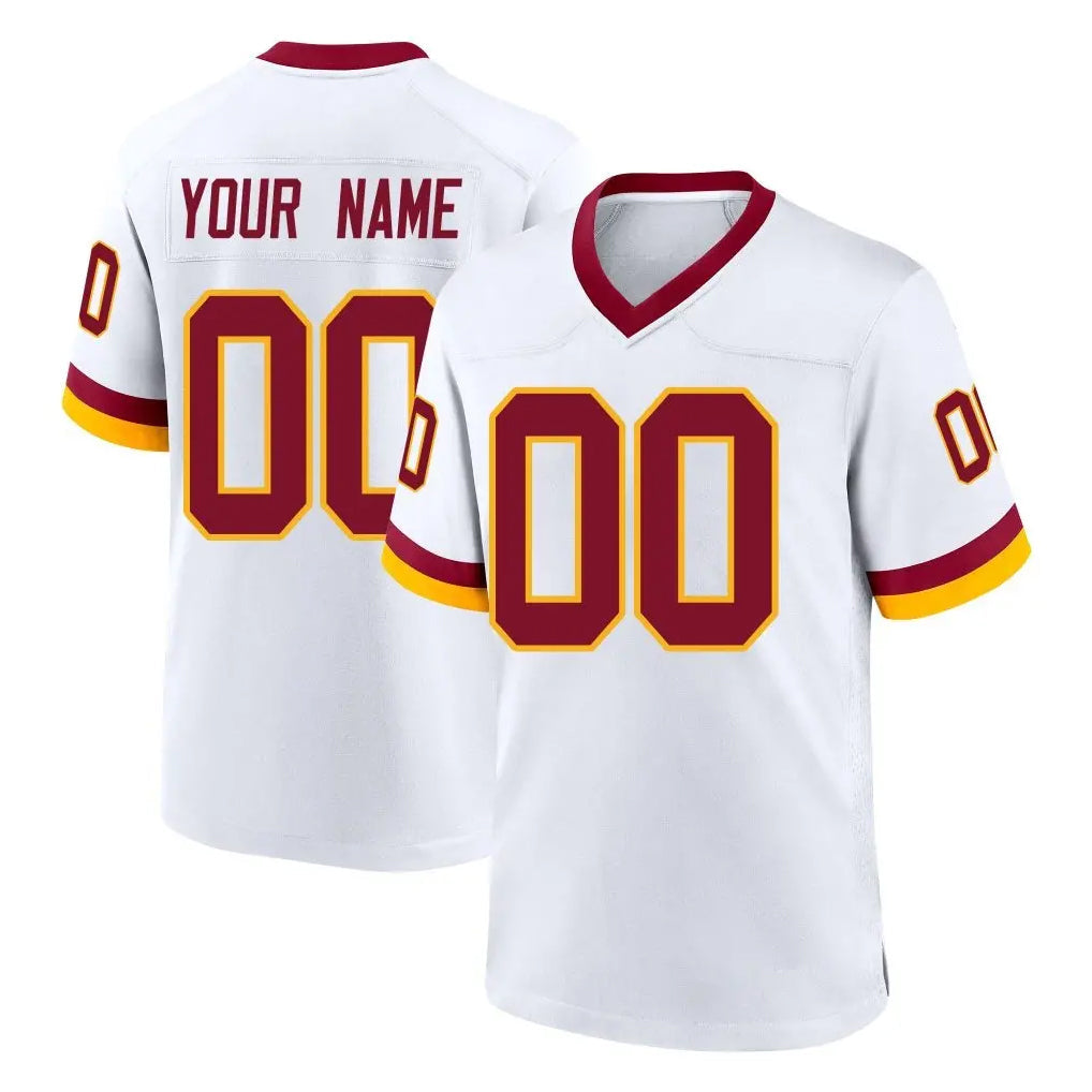 Odoa Custom W.Commanders White Home Game Any Name & Numbers Stitched Jerseys