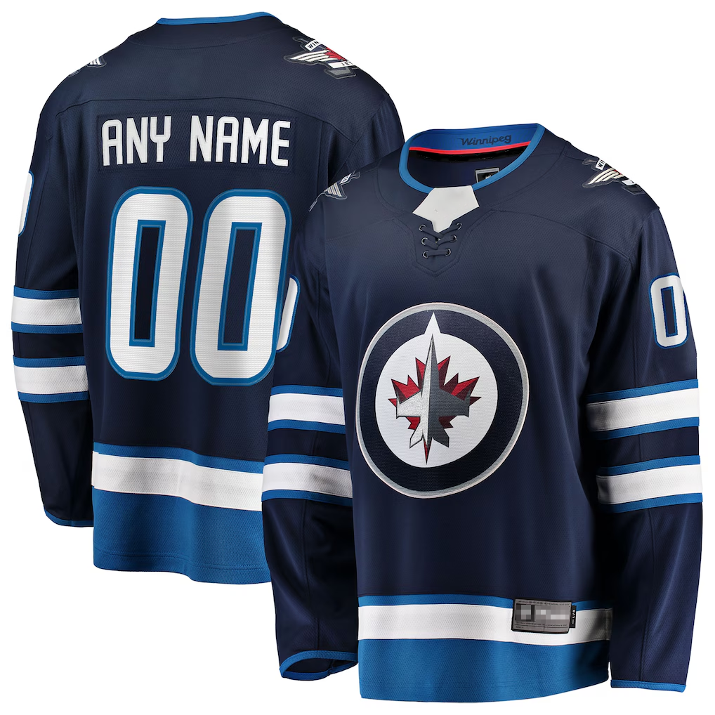Odoa Custom W.Jets Blue Home Breakaway Jerseys