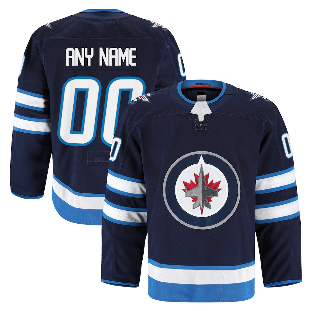 Odoa Custom W.Jets Navy Home Authentic Pro Jerseys