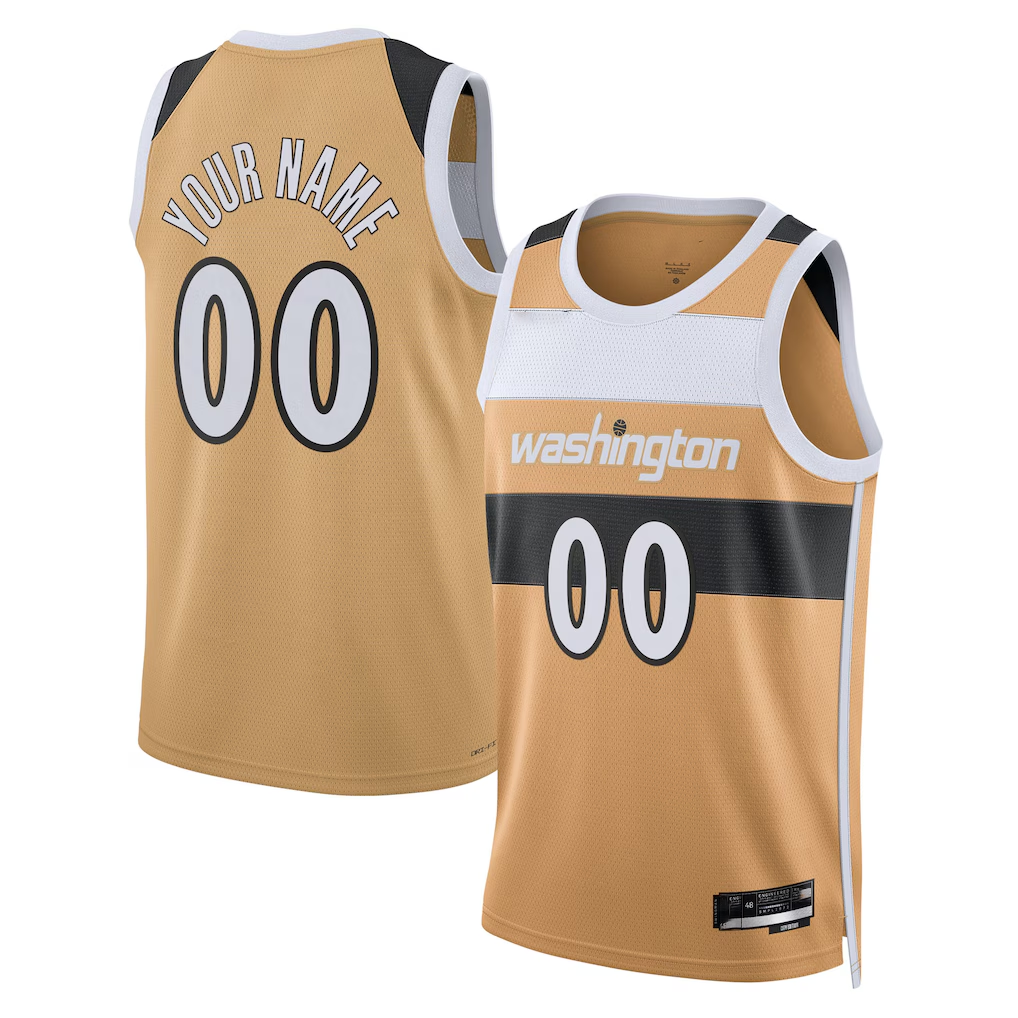 Odoa Custom W.Wizards Gold 202526 City Edition Swingman Jerseys