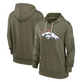 Odoa D.Broncos Olive Salute to Service Pullover Hoodies Limited Blank Player Stitched Jerseys