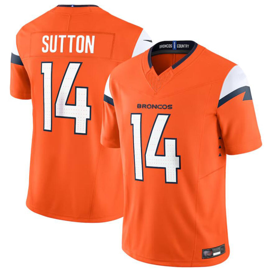 Odoa D.Broncos #14 Courtland Sutton Player Orange Vapor F.U.S.E. Limited Stitched Jerseys