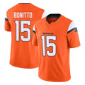 Odoa D.Broncos #15 Nik Bonitto Player Orange Vapor F.U.S.E. Limited Home Game Stitched Jerseys