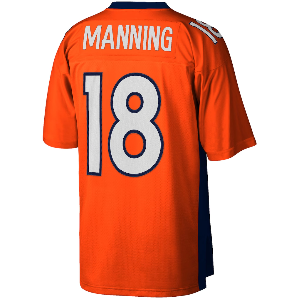 Odoa D.Broncos #18 Peyton Manning Mitchell & Ness Orange Big & Tall 2015 Retired Player Replica Stitched Puhic Jersey