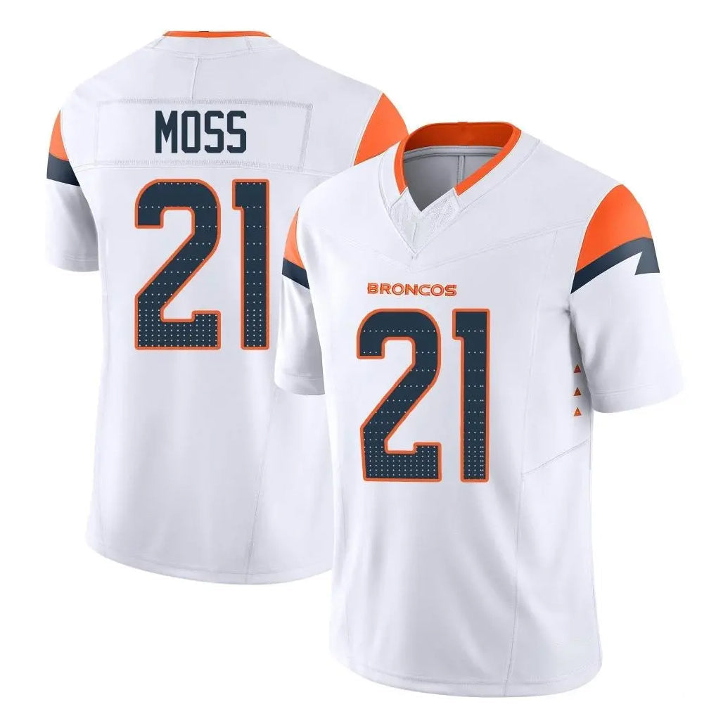 Odoa D.Broncos #21 Riley Moss Player White Limited Vapor F.U.S.E. Home Game Stitched Jerseys