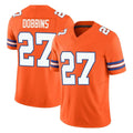 Odoa D.Broncos #27 J.K. Dobbins Player Orange Limited Alternate Vapor F.U.S.E. Throwback Game Stitched Jerseys