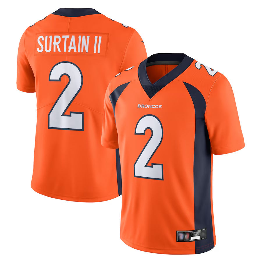 Odoa D.Broncos #2 Patrick Surtain II Player Orange Vapor Untouchable Limited Stitched Jerseys