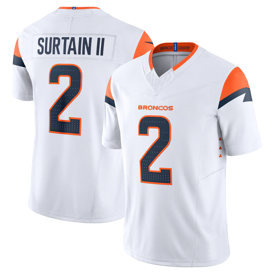 Odoa D.Broncos #2 Patrick Surtain II Player White Vapor F.U.S.E. Limited Stitched Jerseys