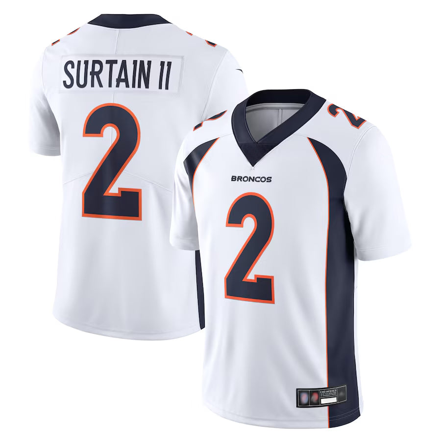 Odoa D.Broncos #2 Patrick Surtain II Player White Vapor Untouchable Limited Stitched Jerseys
