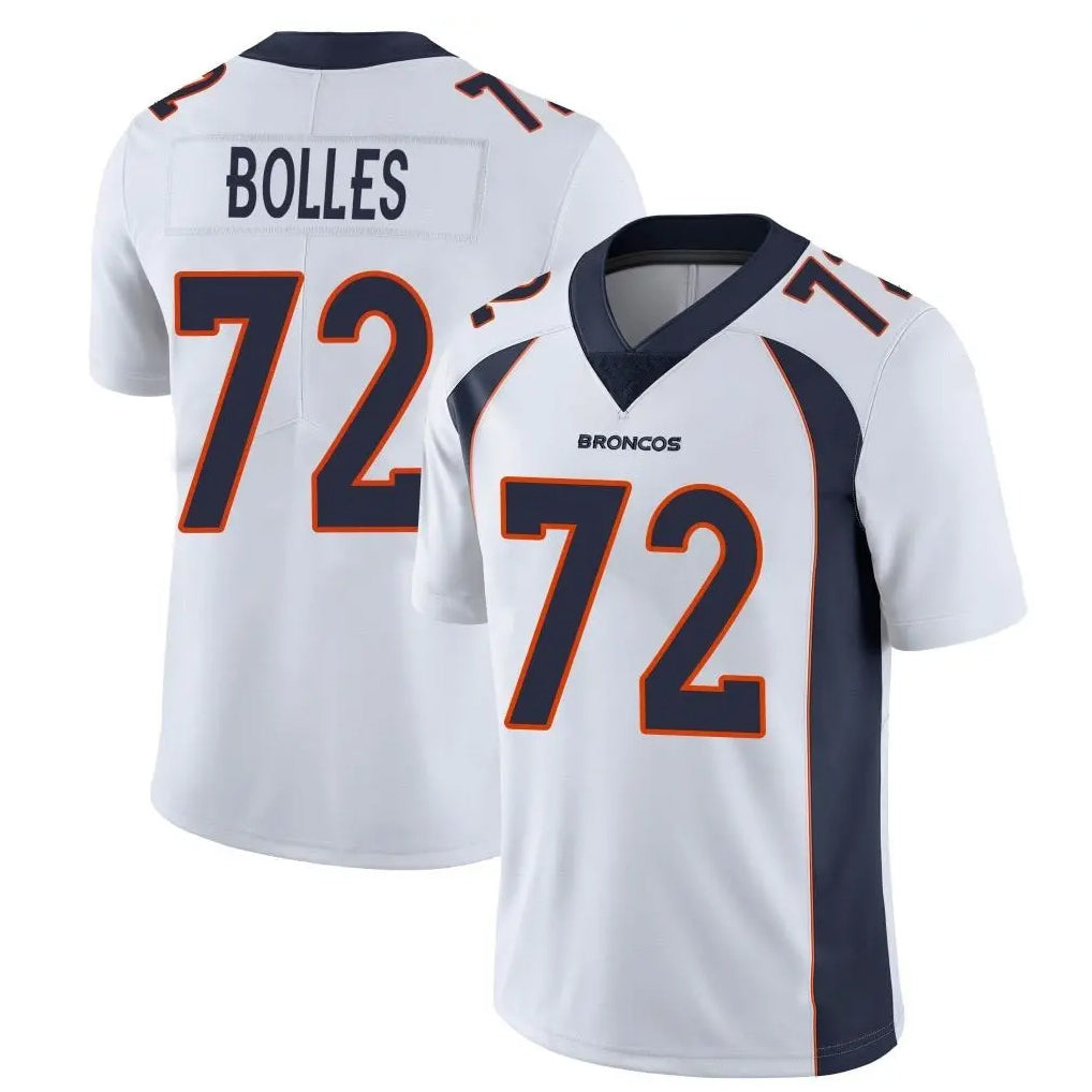 Odoa D.Broncos #72 Garett Bolles Player White Vapor Untouchable Limited Home Game Stitched Jerseys