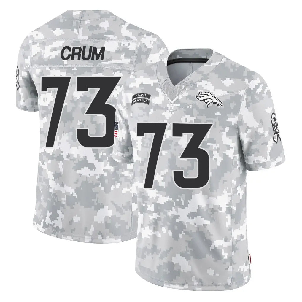 Odoa D.Broncos #73 Frank Crum Player Arctic Camo Salute To Service Limited Stitched Jerseys