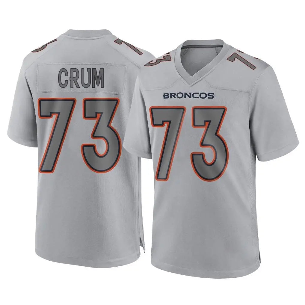 Odoa D.Broncos #73 Frank Crum Player Gray Atmosphere Fashion Limited Game Stitched Jerseys