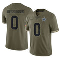 Odoa D.Cowboys #0 DeMarvion Overshown Player Olive Salute to Service Limited Game Stitched Jerseys