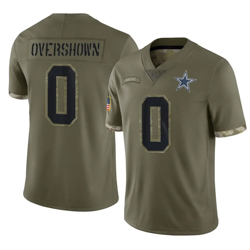 Odoa D.Cowboys #0 DeMarvion Overshown Player Olive Salute to Service Limited Game Stitched Jerseys