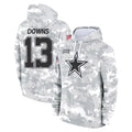 Odoa D.Cowboys #13 Caleb Downs Player Arctic Camo Salute to Service Hoodies Limited Game Stitched Jerseys