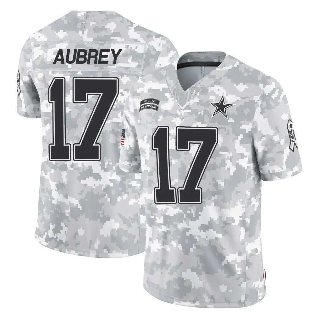 Odoa D.Cowboys #17 Brandon Aubrey Player Arctic Camo Salute to Service Limited Home Game Stitched Jerseys