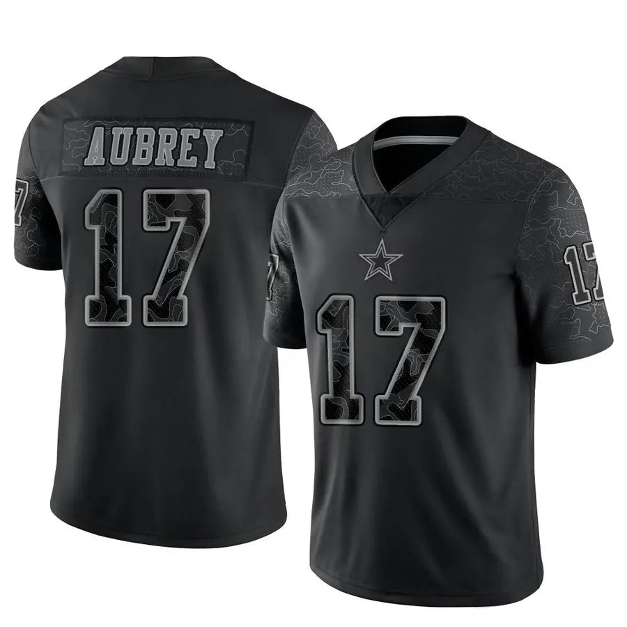 Odoa D.Cowboys #17 Brandon Aubrey Player Black REFLECTIVE Limited Stitched Jerseys