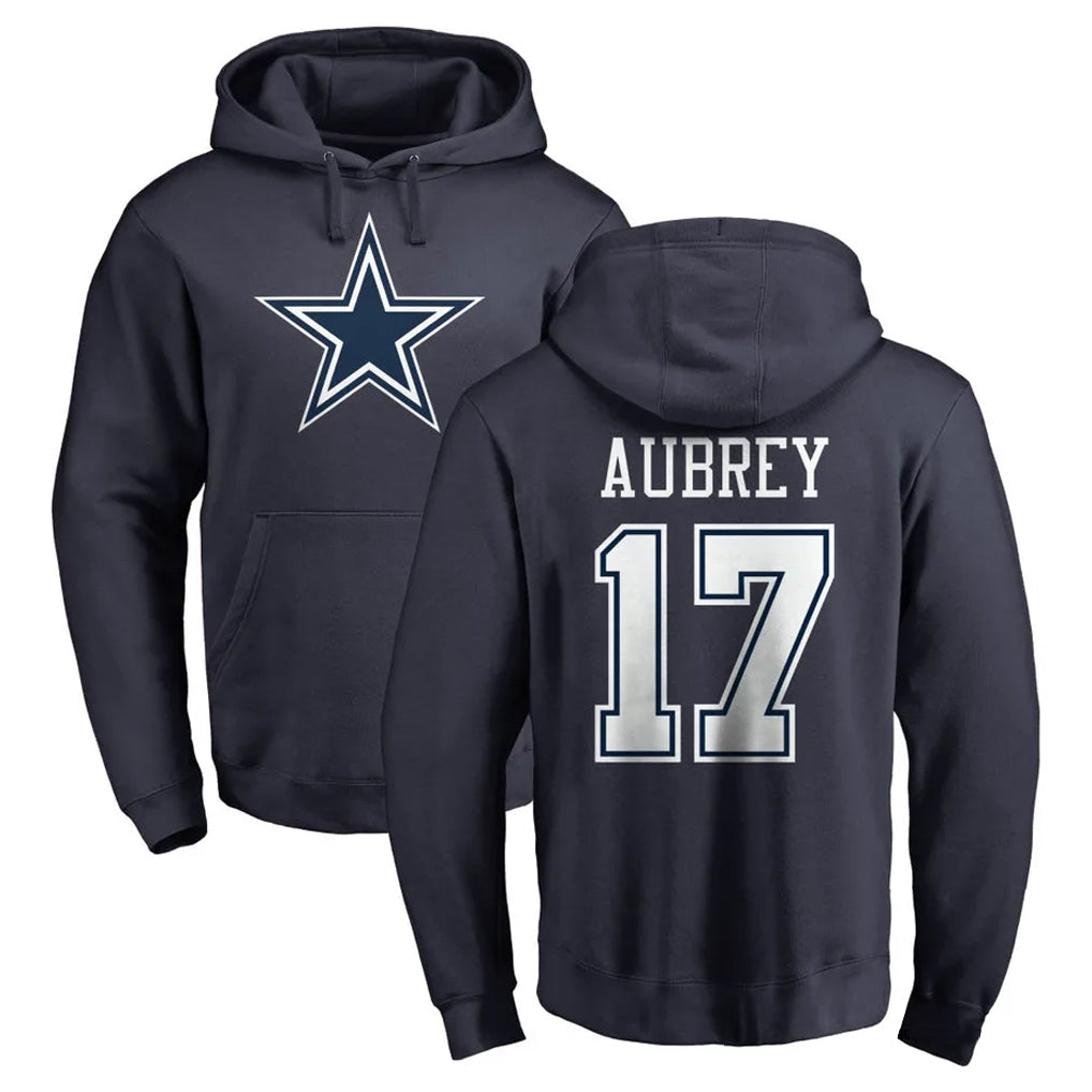 Odoa D.Cowboys #17 Brandon Aubrey Player Navy Pullover Hoodies Limited Stitched Jerseys