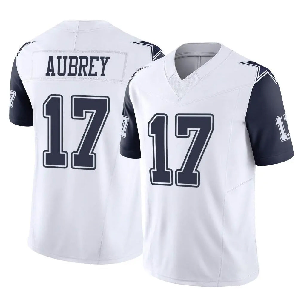 Odoa D.Cowboys #17 Brandon Aubrey Player White-Navy Limited Vapor F.U.S.E. Home Game Stitched Jerseys