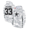 Odoa D.Cowboys #33 Javonte Williams Player Arctic Camo Salute to Service Hoodies Limited Game Stitched Jerseys