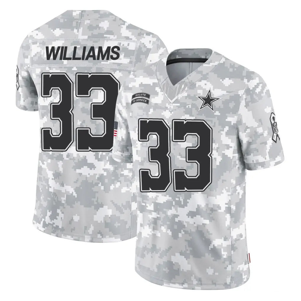 Odoa D.Cowboys #33 Javonte Williams Player Arctic Camo Salute to Service Limited Home Game Stitched Jerseys