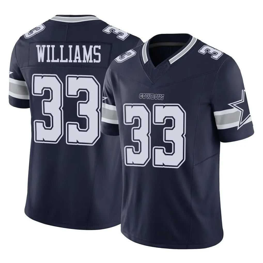 Odoa D.Cowboys #33 Javonte Williams Player Navy Limited Vapor F.U.S.E. Home Game Stitched Jerseys